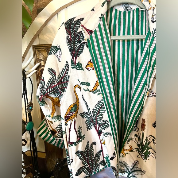 #81 New! Jungle Jynx Velvet Suzani Style Jacket With Stripped Lining - Picture 7 of 8